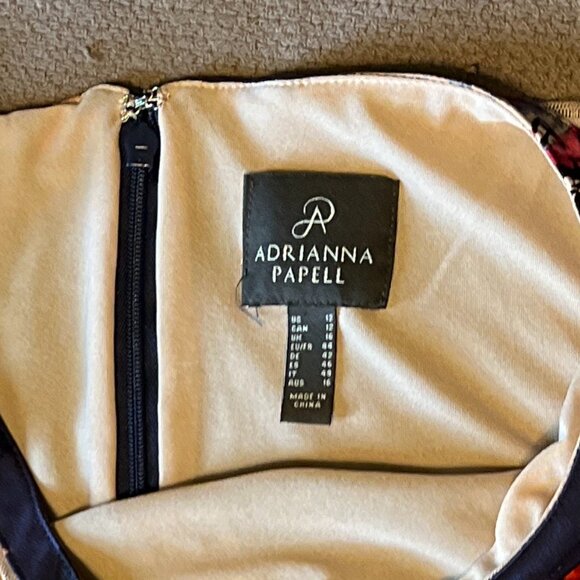 Blue and Pink Floral Knee-Length Dress - Adrianna Papell - Picture 7 of 8